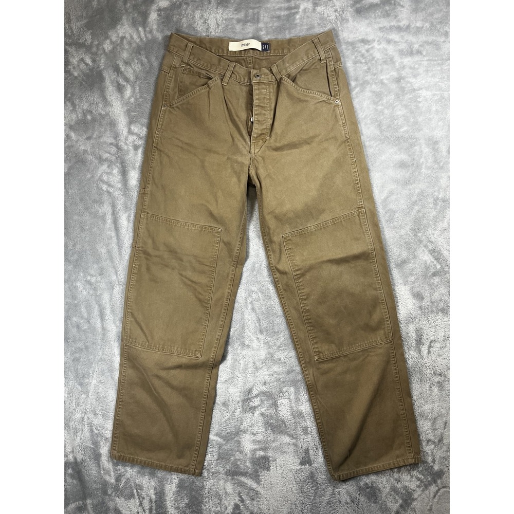 Vintage Gap Pants Mens 35x34 Miner Canvas Double Knee Cargo Grunge Button Fly